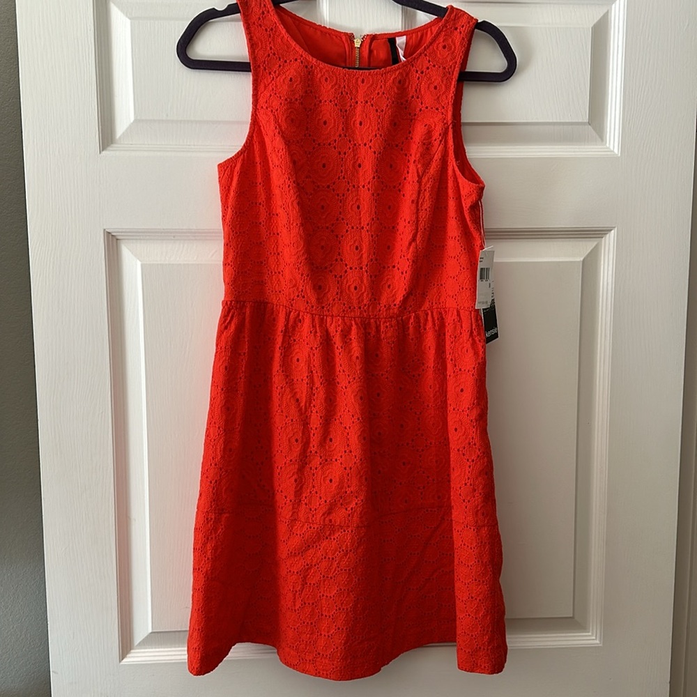 Kensie Eyelet Sleeveless Fit & Flare Dress Size Small